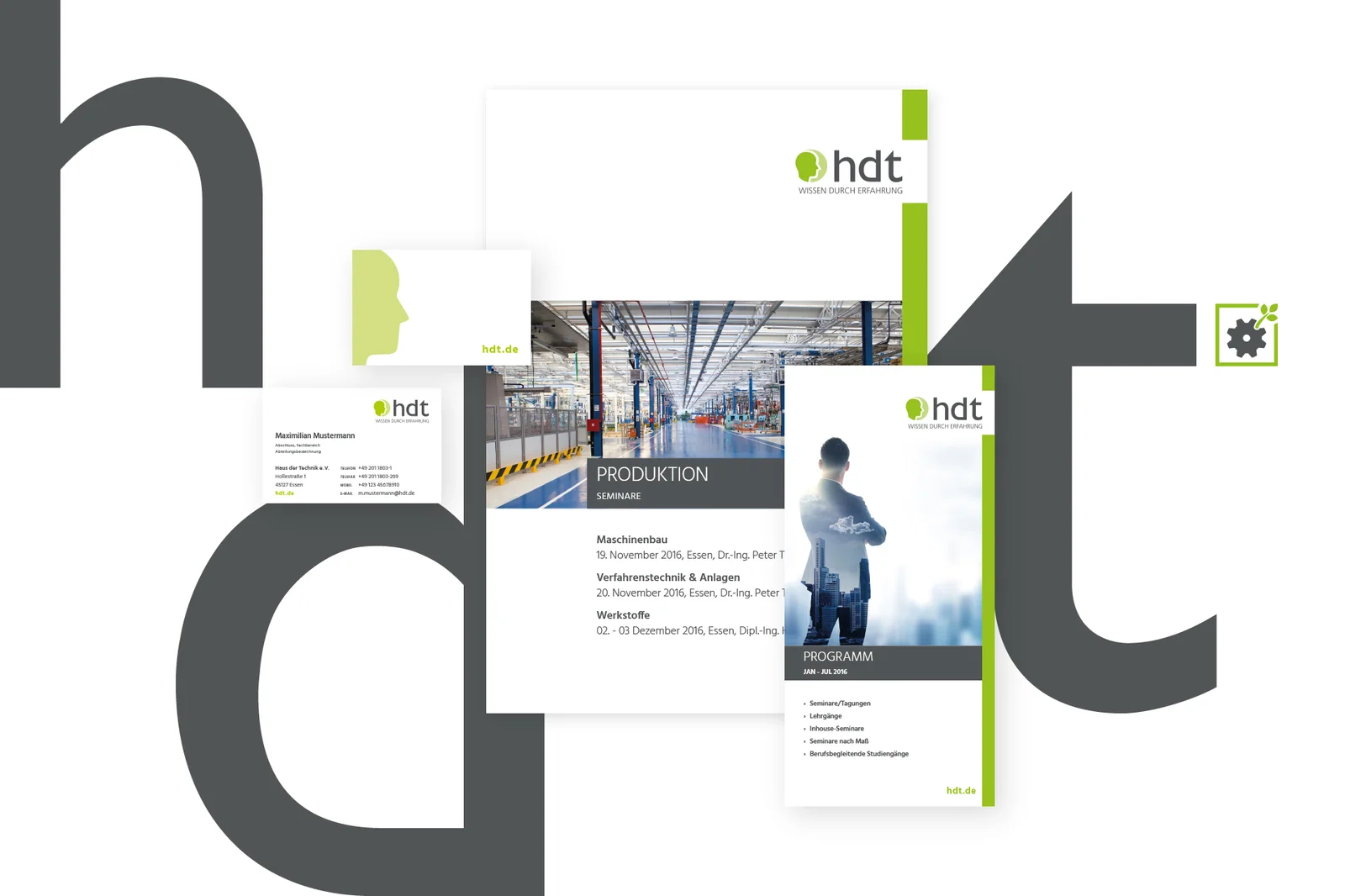 htb Webseite und Geschäftspapiere