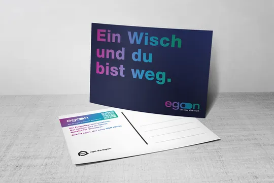 Werbekarten mit egon Aufdruck