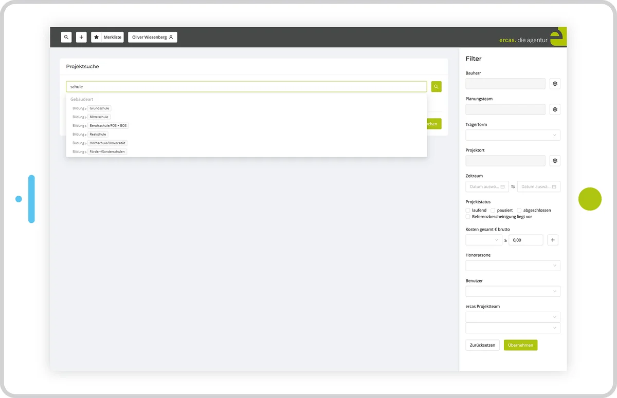Screenshots aus der Vergabesoftware von ercas | © ercas