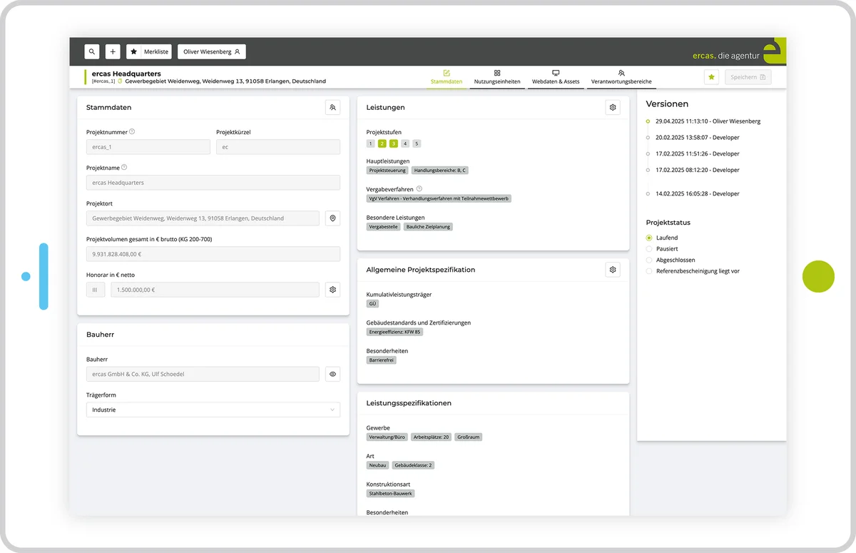 Screenshots aus der Vergabesoftware von ercas | © ercas