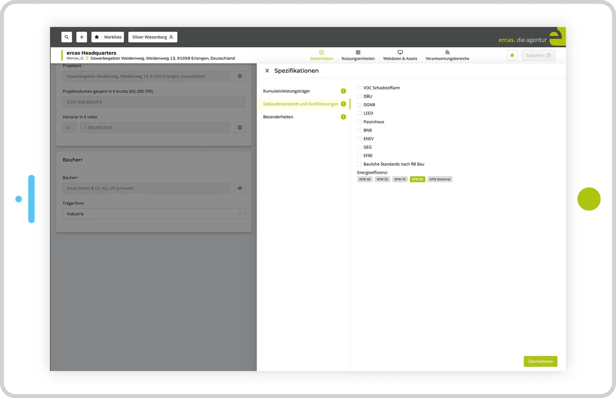 Screenshots aus der Vergabesoftware von ercas | © ercas