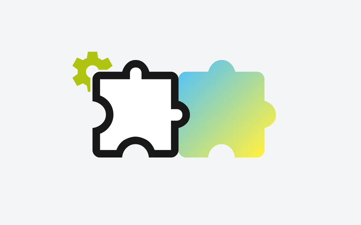 2 Puzzlestücke im ercas-Farbverlauf | © ercas